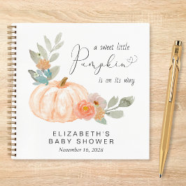Pumpkin Floral Watercolor Baby Showbook Notizbuch