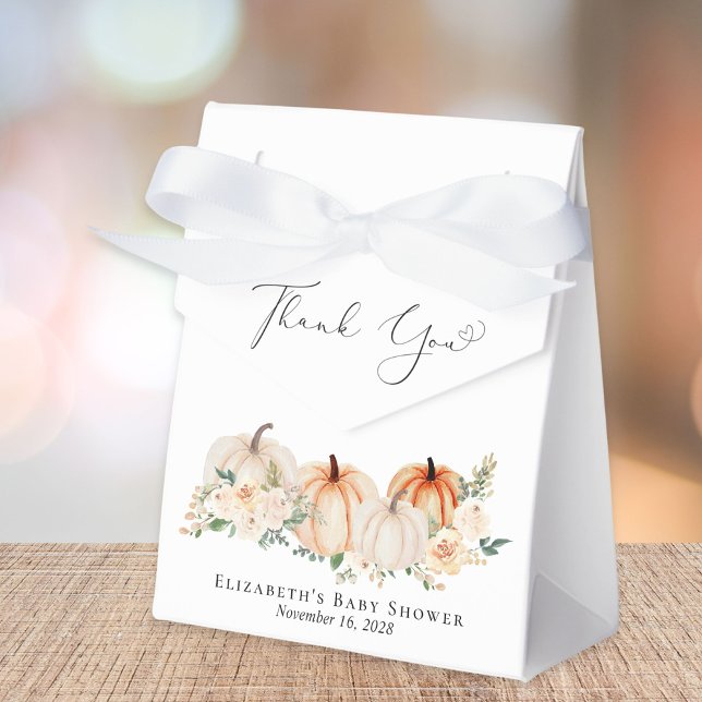 Pumpkin Floral Watercolor Babydusche Vielen Dank Geschenkschachtel (Von Creator hochgeladen)