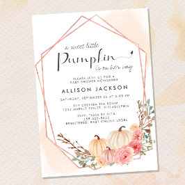Pumpkin Floral Watercolor Kindermädchendusche Einladung