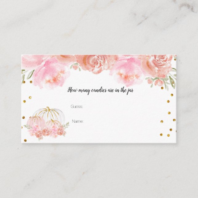 Pumpkin Floral Wie viele Candies in der Glas-Karte Begleitkarte (Vorderseite)