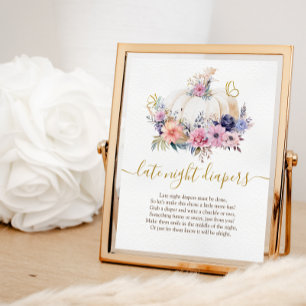 Pumpkin Floral zu spät abends Windelposter Fotodruck