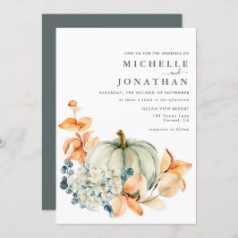 Pumpkin & Florals Hochzeitsfeiern Herbstfarben Einladung