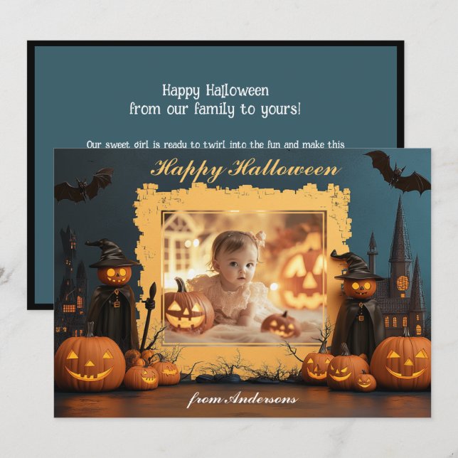 Pumpkin Flüchtige Blick-a-BOO Karte (Vorne/Hinten)