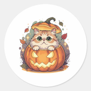 Pumpkin Flüchtige Blick Persian - Fluffy Persian H Runder Aufkleber