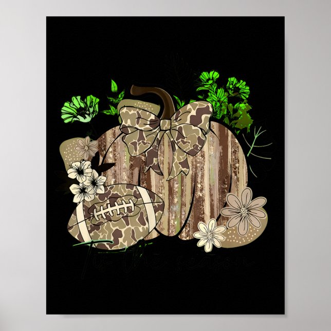 Pumpkin Football Western Retro Tis The Season Coun Poster (Vorne)
