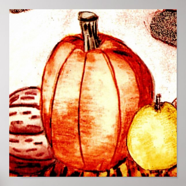 Pumpkin & Fruchtdruck Poster (Vorne)