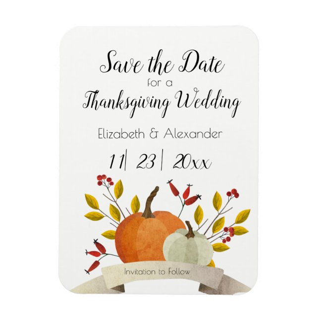 Pumpkin Fun/Erntedank Hochzeit /Save the Date Magnet (Vertikal)