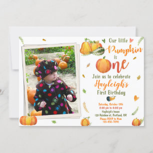 Pumpkin-Geburtstagseinladung Foto Fall Einladung