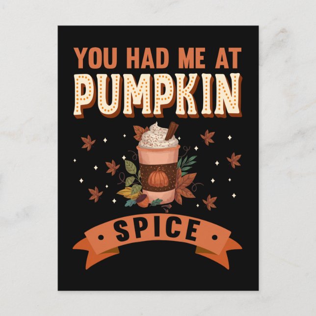 Pumpkin Geice Funny Halloween Pie-Kaffee Latte Postkarte (Vorderseite)