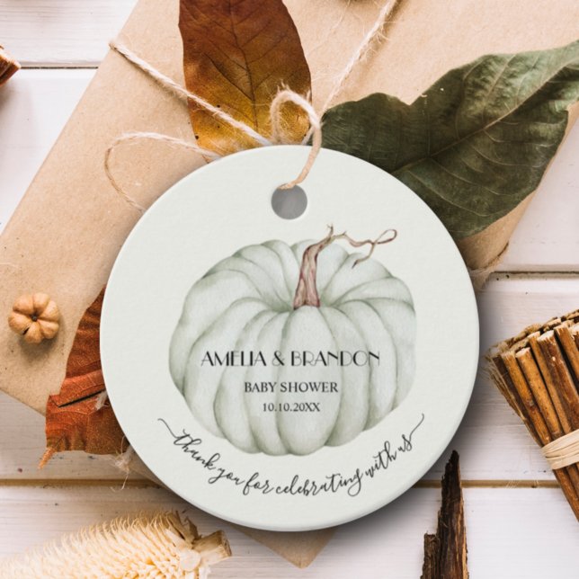 Pumpkin Gender Neutral Baby Dusche Vielen Dank Geschenkanhänger (Von Creator hochgeladen)