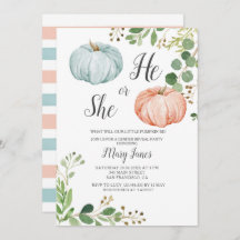 Pumpkin Gender Offenbarung von Grünpflanzen Einlad