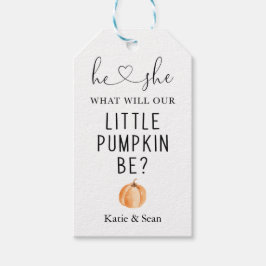 Pumpkin Gender Reveal Gefallen Tag Geschenkanhänger