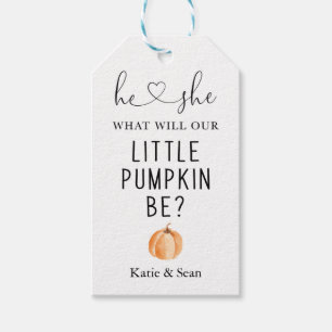 Pumpkin Gender Reveal Gefallen Tag Geschenkanhänger