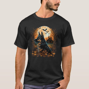 Pumpkin German Shepherd-Kostüm für den deutschen S T-Shirt