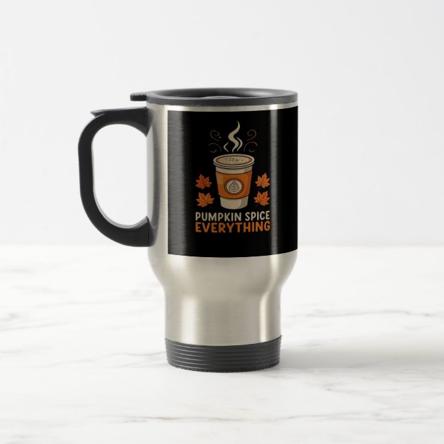 Pumpkin Gewürz Alles Fall Kaffee Lover Grafik Reisebecher (Links)