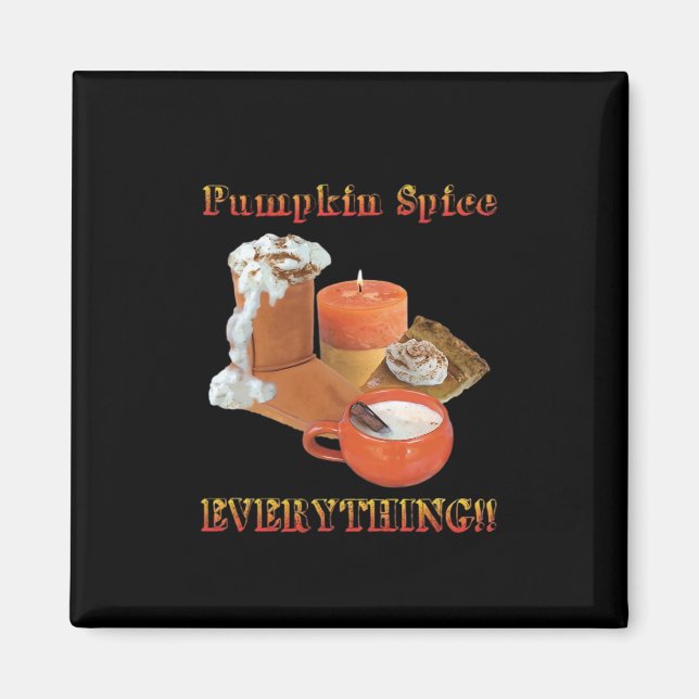 Pumpkin Gewürz Alles lockige Halloween Magnet (Vorne)