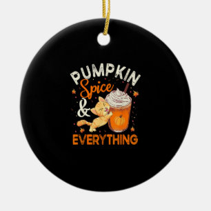 Pumpkin Gewürz Alles Shirt Cat Lover Niedlich Autu Keramik Ornament