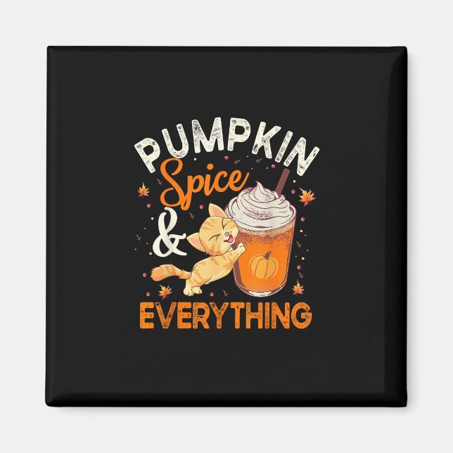 Pumpkin Gewürz Alles Shirt Cat Lover Niedlich Autu Magnet (Vorne)
