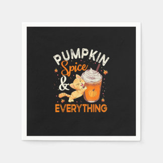 Pumpkin Gewürz Alles Shirt Cat Lover Niedlich Autu Serviette