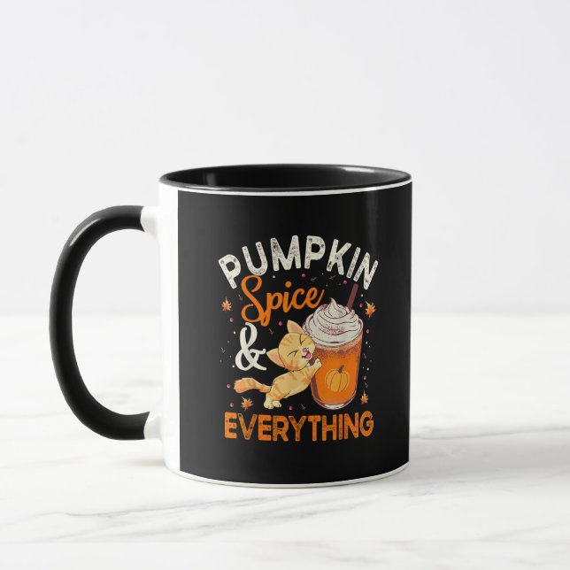 Pumpkin Gewürz Alles Shirt Cat Lover Niedlich Autu Tasse (Links)