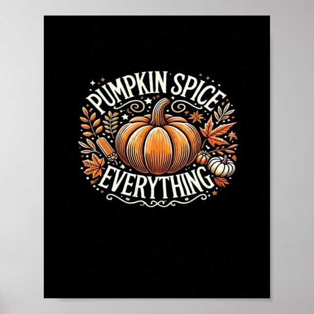 Pumpkin Gewürz alles Slogan Angebot Poster (Vorne)