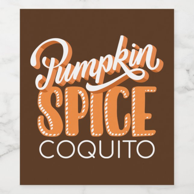 Pumpkin Gewürz Coquito Set für Lebensmittel und Ge Weinetikett (Einzelnes Label)