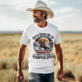 Pumpkin Gewürz Cowboy Kaffee Lover Spaß T-Shirt
