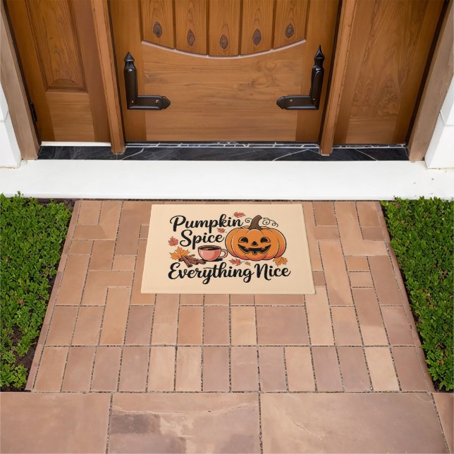 "Pumpkin Gewürz & Everything Nice" Autumn Grafik Fußmatte (Außenbereich)
