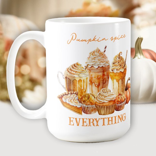 Pumpkin Gewürz große Kaffee Tasse Textname (Pumpkin Spice Large Coffee Mug Text Name)