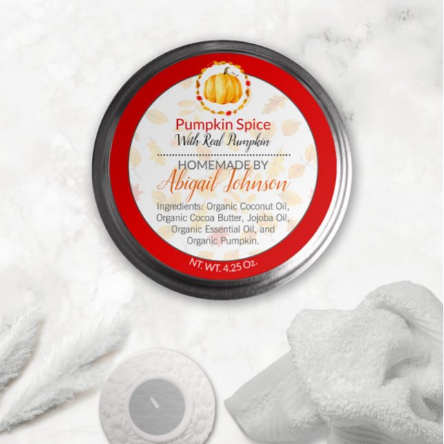 Pumpkin Gewürz hausgemachte Body Butter oder Jelly Runder Aufkleber (Von Creator hochgeladen)