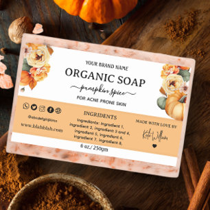 Pumpkin Gewürz hausgemachte Seife Etikett Rectangl Rechteckiger Aufkleber