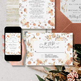 Pumpkin Gewürz Herbst Blätter Hochzeit RSVP Karte