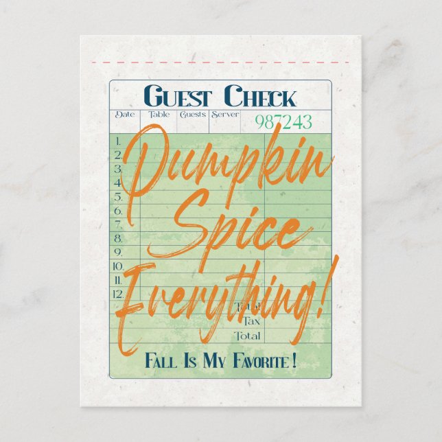 Pumpkin Gewürz Herbst Karo-Kaffeetasse Postkarte (Vorderseite)