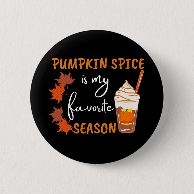 Pumpkin Gewürz Herbst Saison Herbst Button (Vorderseite)