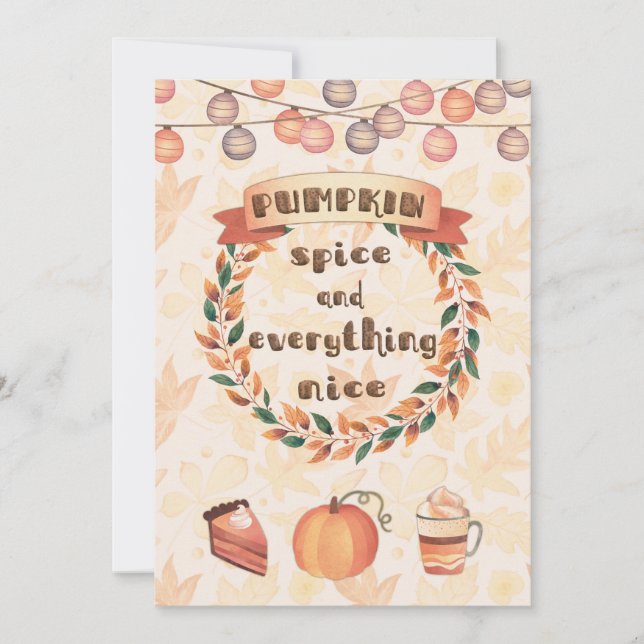 Pumpkin Gewürz Herbstkur Erntedank Dinner Einladung (Vorderseite)