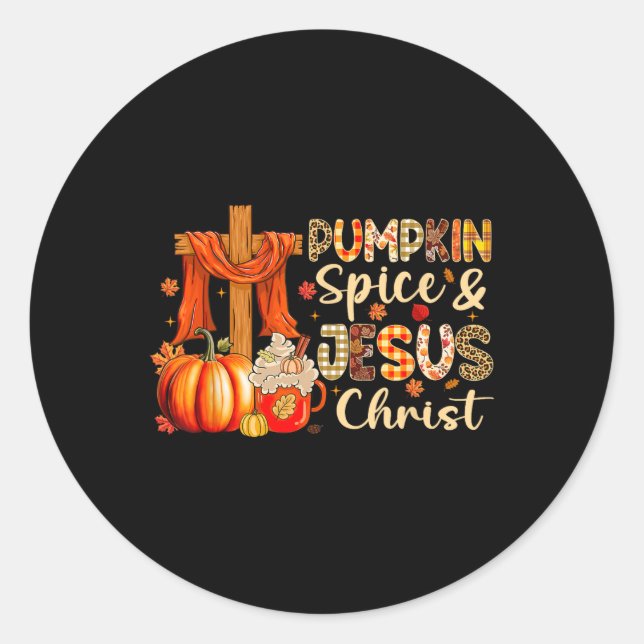 Pumpkin Gewürz Jesus Christus Erntedank Herbstfall Runder Aufkleber (Vorderseite)