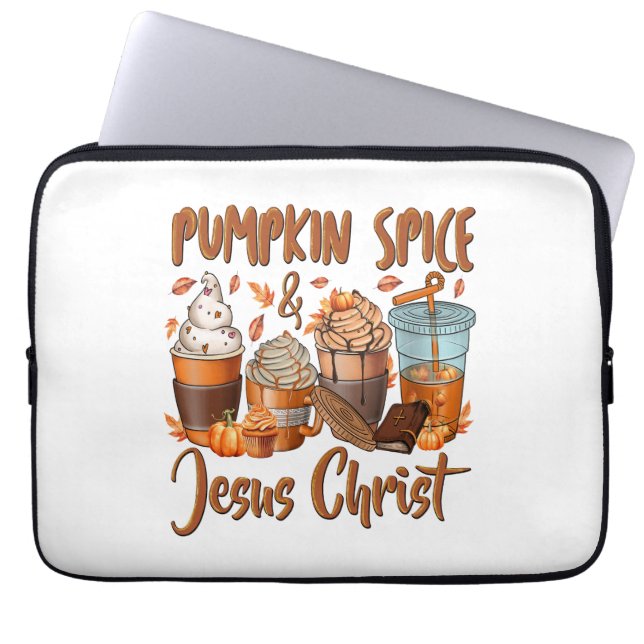 Pumpkin Gewürz Jesus Christus Laptopschutzhülle (Vorderseite)