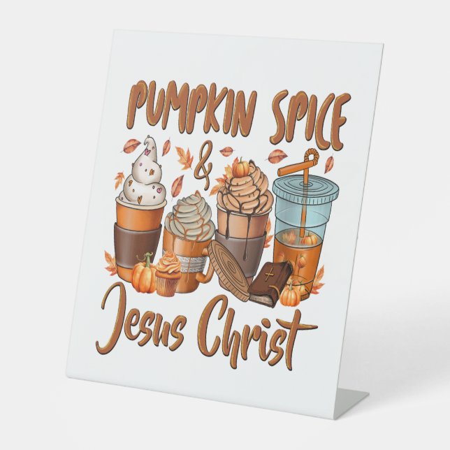 Pumpkin Gewürz Jesus Christus Sockelschild (Vorderseite)