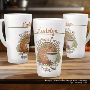 Pumpkin Gewürz Kaffee Vintag Vibe Personalisiert Milchtasse