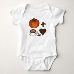 Pumpkin Gewürz + Kaffeelett = Liebe Herz Baby Strampler
