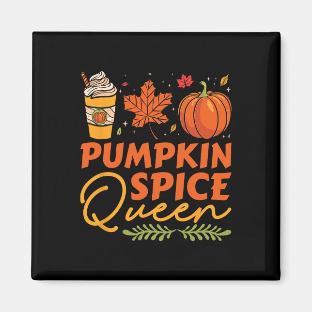 Pumpkin Gewürz Königin Erntedank Herbst Herbst Magnet (Vorne)