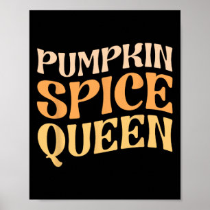 Pumpkin Gewürz Königin PSL Kaffee Lover Retro Fall Poster