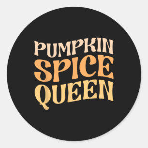 Pumpkin Gewürz Königin PSL Kaffee Lover Retro Fall Runder Aufkleber