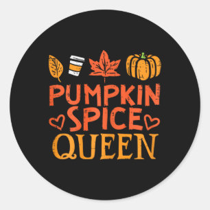 Pumpkin Gewürz Königin Spaß Herbst Saison Frauen G Runder Aufkleber