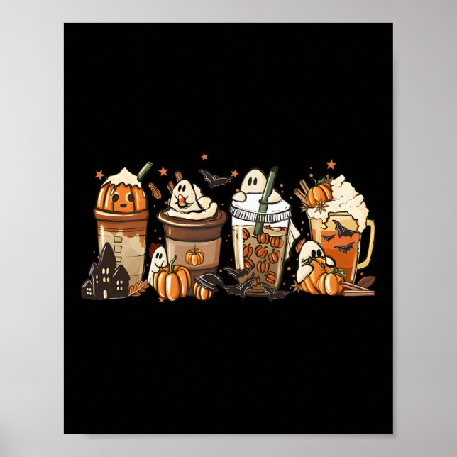 Pumpkin Gewürz Laterne Herbst Kaffeegrad Danke Poster (Vorne)