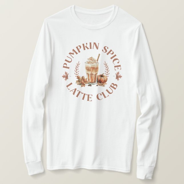 Pumpkin Gewürz Latte Club Herbst Herbst T-Shirt (Design vorne)