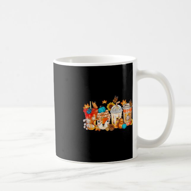 Pumpkin Gewürz Latte Fall Gemütlicher Kaffee Retro Kaffeetasse (Rechts)