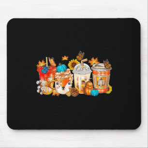 Pumpkin Gewürz Latte Fall Gemütlicher Kaffee Retro Mousepad