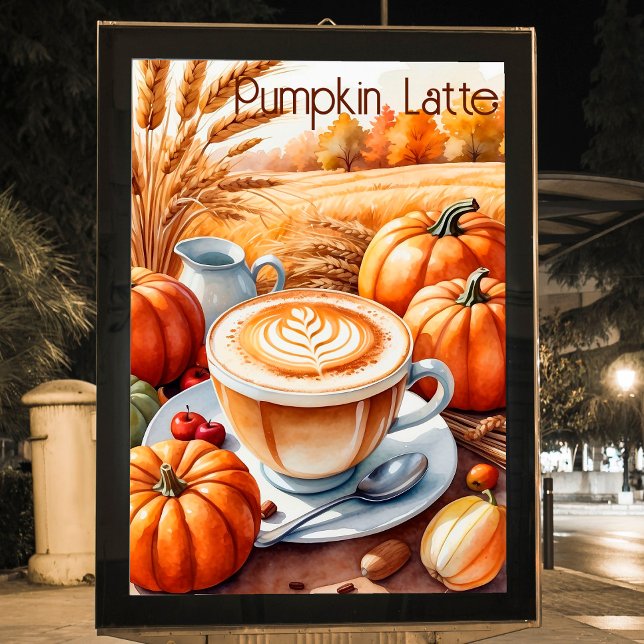 Pumpkin Gewürz Latte Herbstmauer Décor Poster (Von Creator hochgeladen)