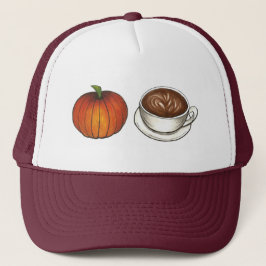 Pumpkin Gewürz Latte Kaffee Cup Herbst Herbst Truckerkappe
